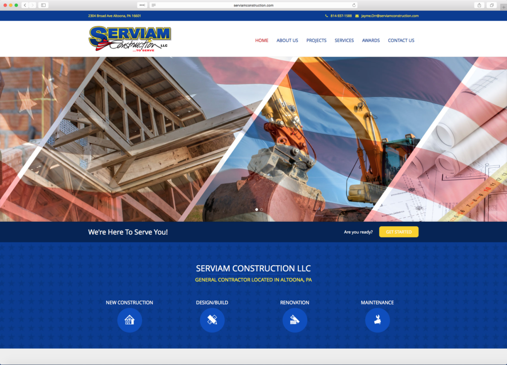 Serviam Construction Homepage