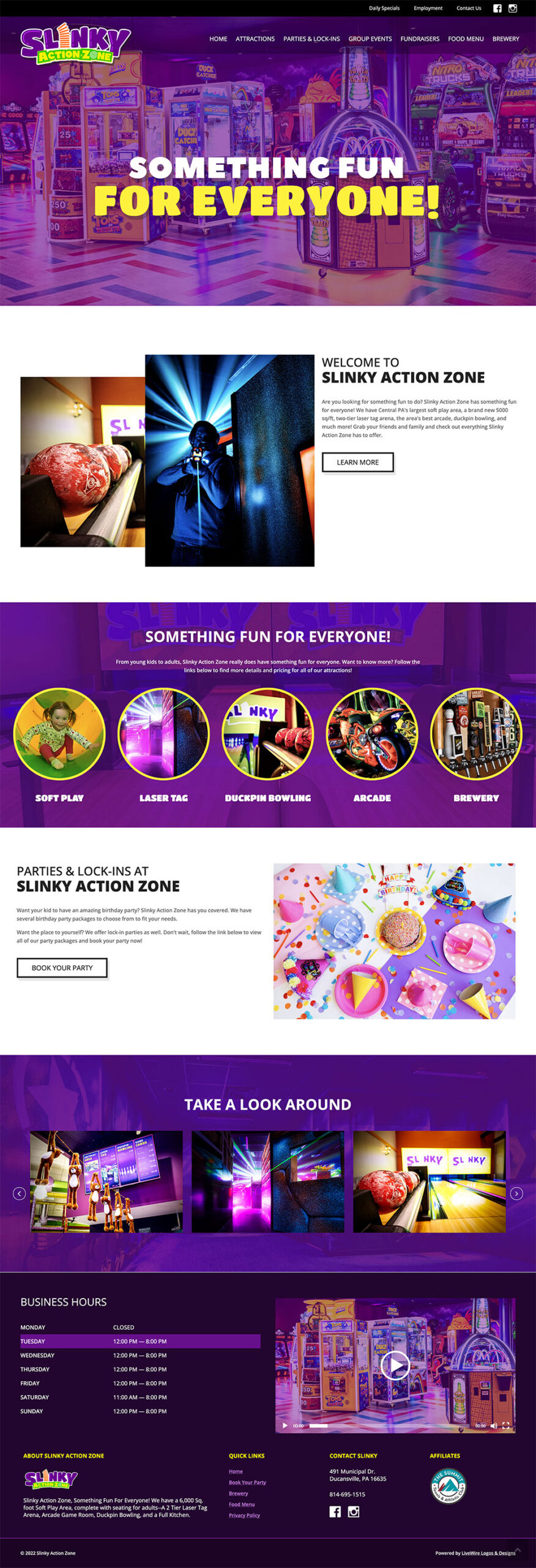 Slinky Action Zone website