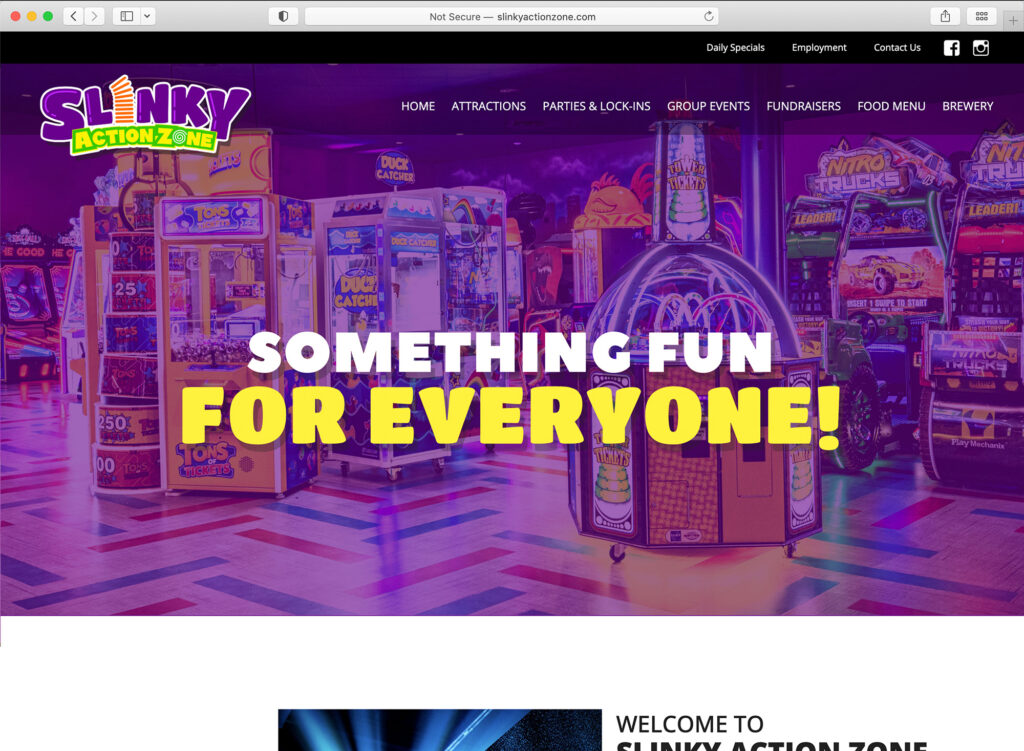 Slinky Action Zone website
